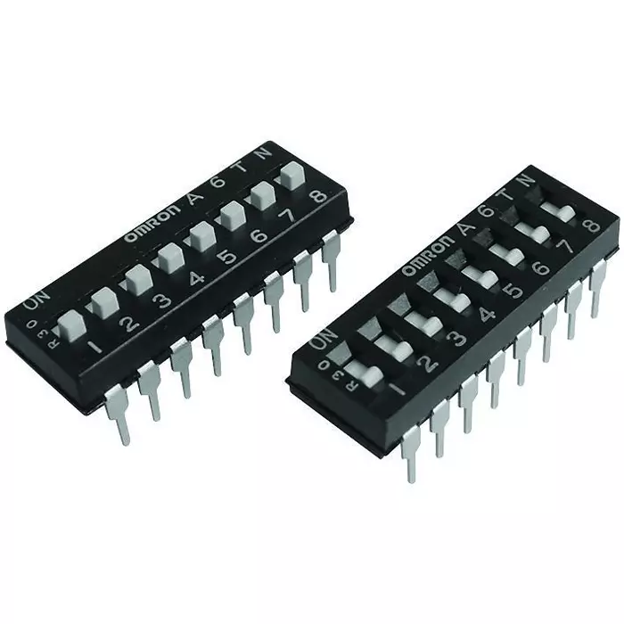 OMRON ELECTRONIC COMPONENTS DIP SWITCH, 4, SPST, RAISED SLIDE, A6TN-4104