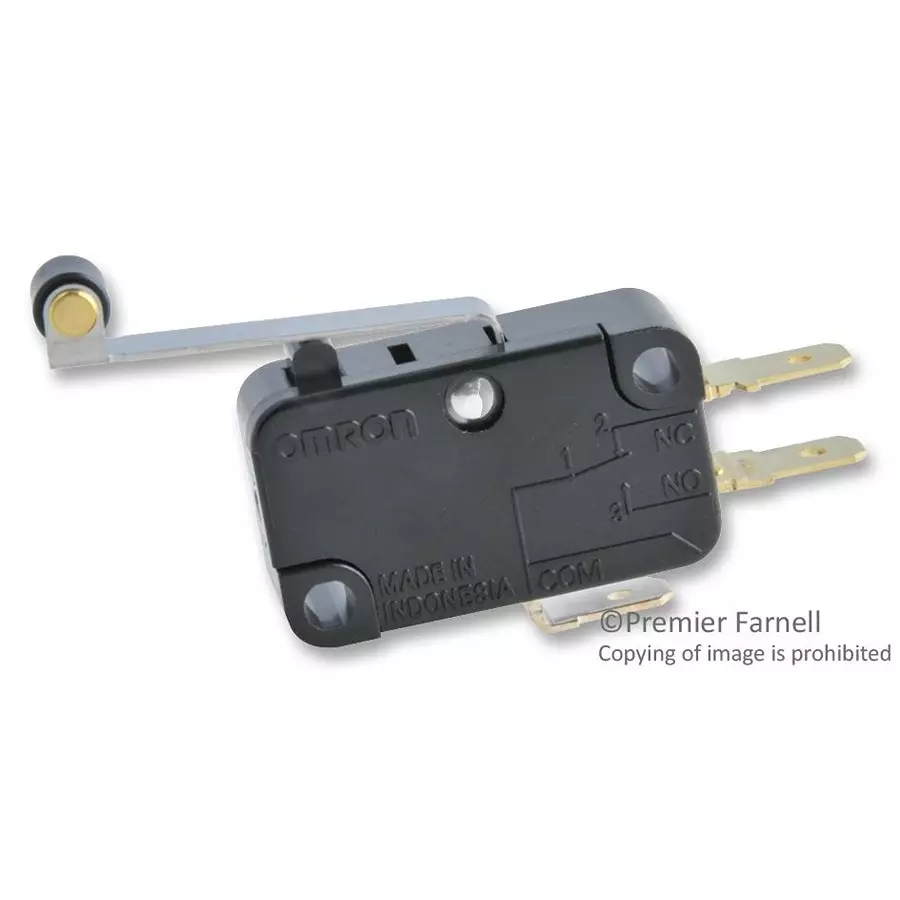 OMRON ELECTRONIC COMPONENTS MICROSWITCH, ROLLER LEVER SPDT 15A 250V, V-15G6-1C26-K