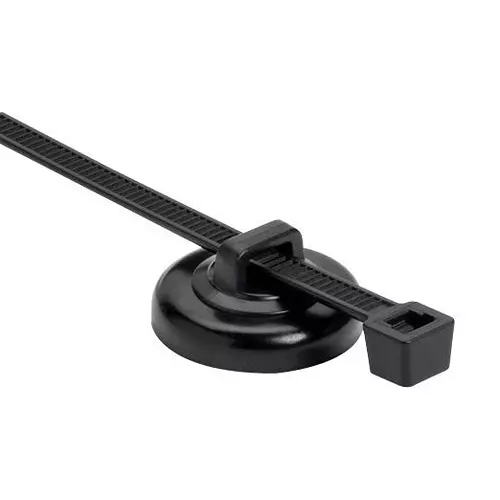 HELLERMANNTYTON Cable Tie Mount, Blk, Ndfeb/Pom/St, 156-03233