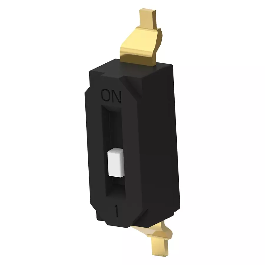 ALCOSWITCH - TE CONNECTIVITY Dip Switch, 1Pos, Spst, Slide, Smd, EDS01SGRSTR04Q