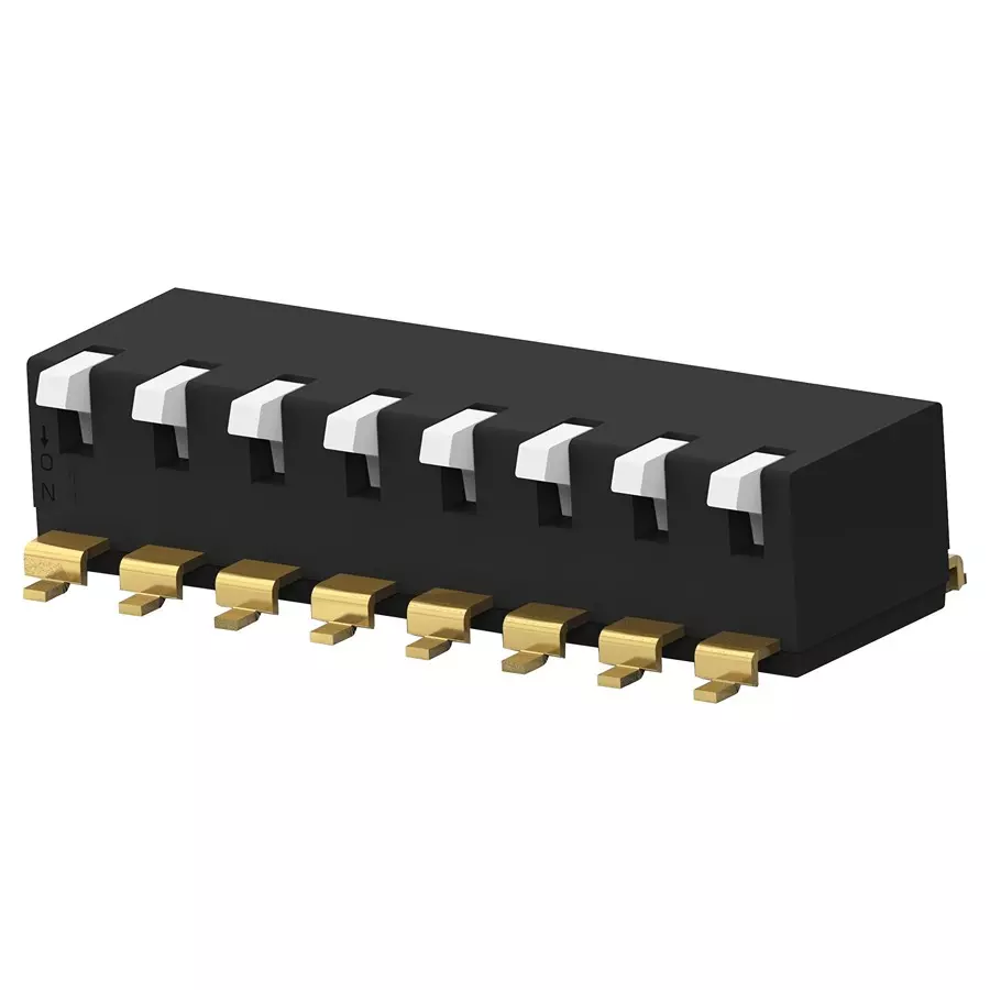 ALCOSWITCH - TE CONNECTIVITY Dip Switch, 8Pos, Spst, Piano Key, Smd, EDSP08SGLNNTR04