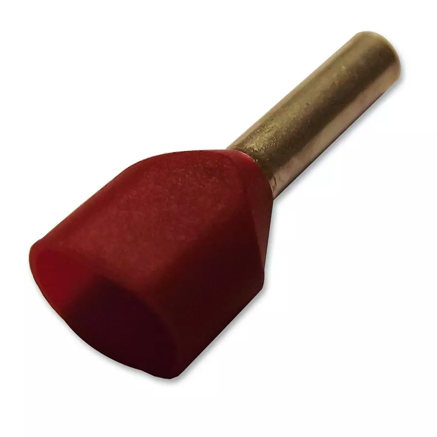JST (JAPAN SOLDERLESS TERMINALS) Ferrule, Insulated, Twin, 1 mmsq., Pk100, TWE1-8 (Pack of 100)