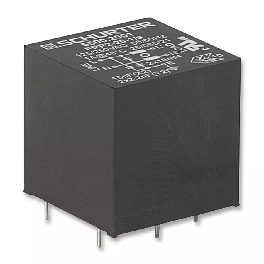 SCHURTER Filter, 0.6A, Pcb Mount, 5500.2000