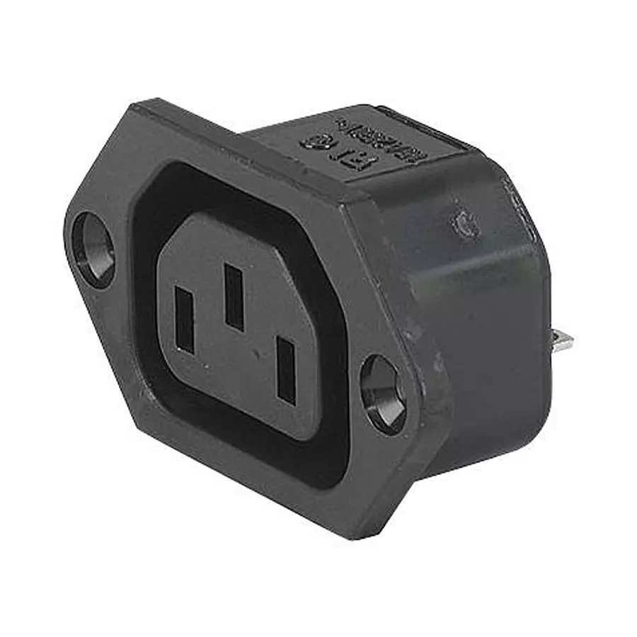 SCHURTER Power Entry Conn, Rcpt, 10A, Panel, 6600.3300.21