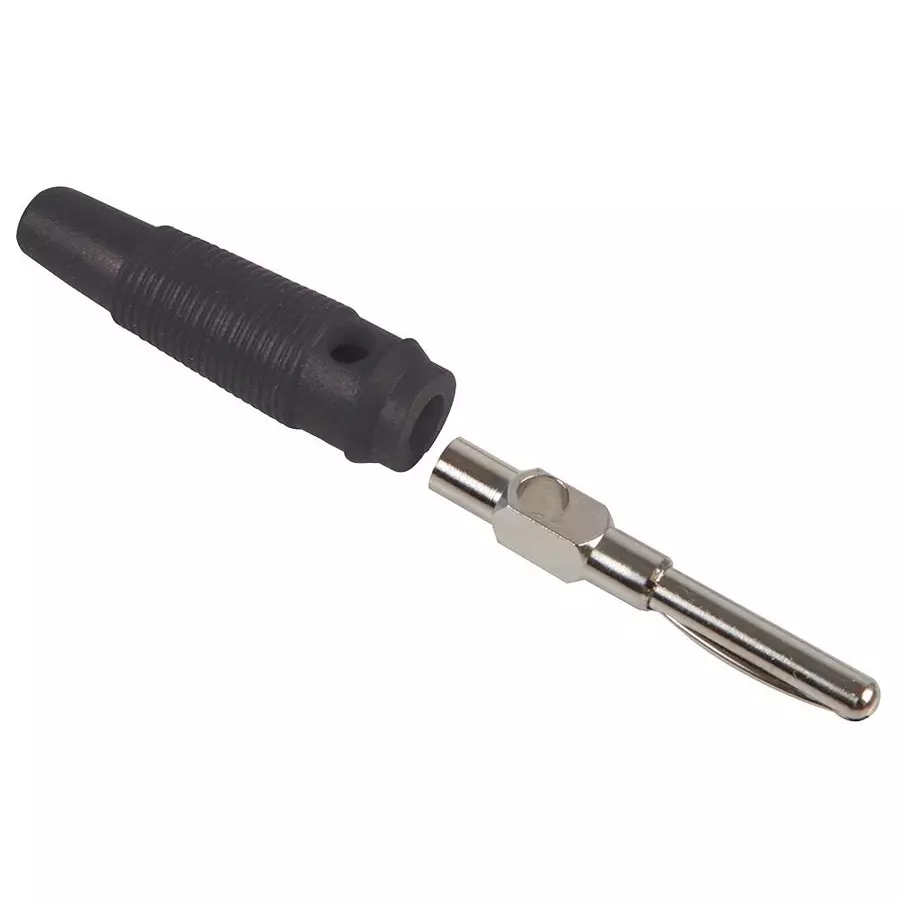 Multicomp BANANA PLUG, 24A, 4MM, FREE, BLACK, 25.412.2