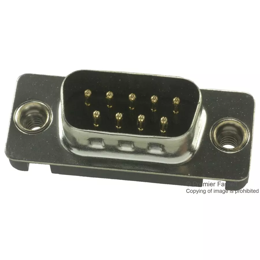 Multicomp D SUB CONN, PLUG, DE, 9POS, THT, DE09-PA-M2 (Pack of 5 Pcs)