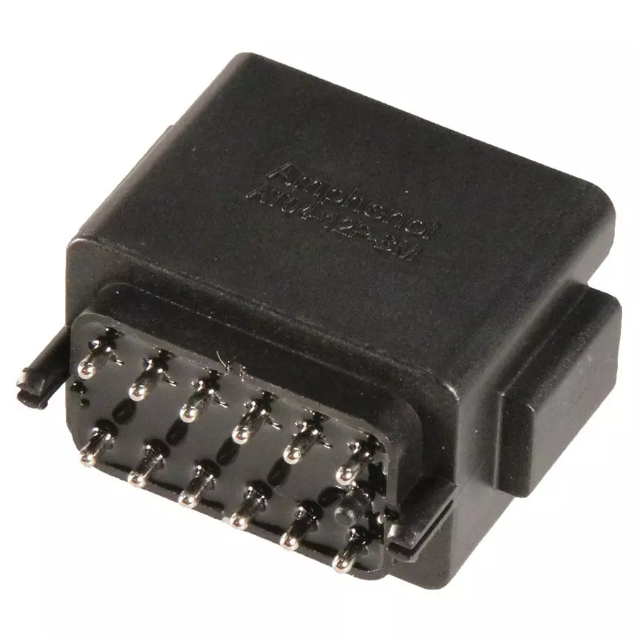 AMPHENOL SINE/TUCHEL RECTANGULAR CONN, RCPT, 12POS, PCB, BLK, AT04-12PB-BM04