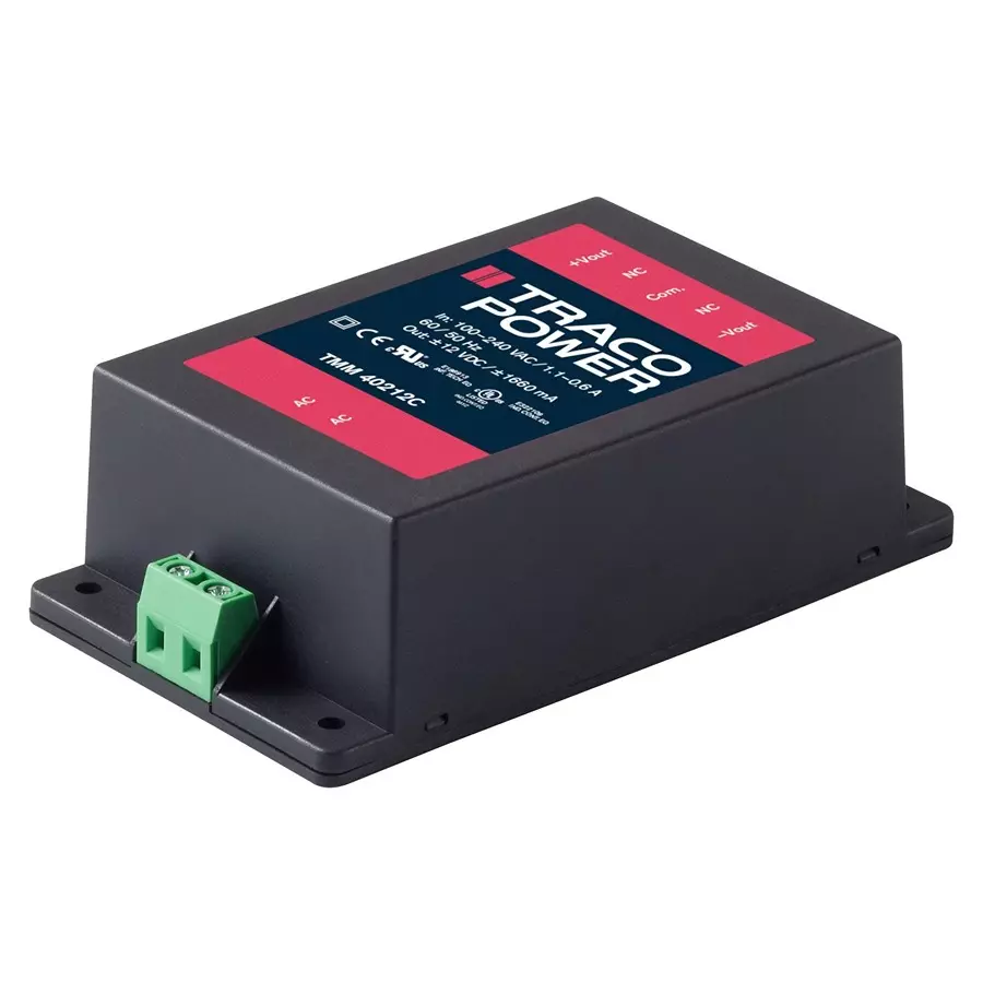 TRACO POWER POWER SUPPLY, AC-DC, MEDICAL, 2 O/P, 40W, TMM 40215C