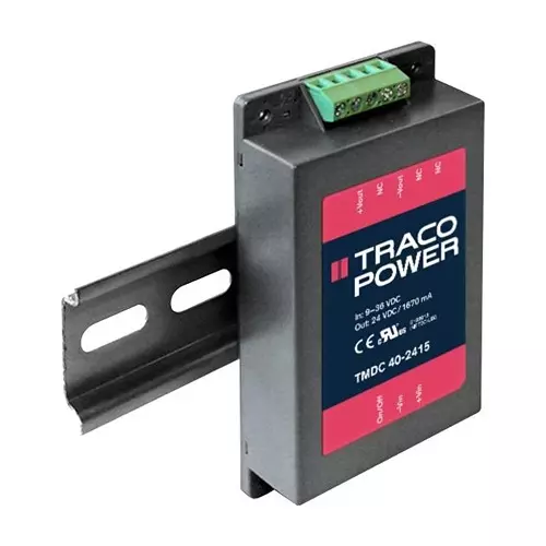 TRACO POWER DC-DC CONVERTER, 24V, 1.67A, 40W, TMDC 40-2415