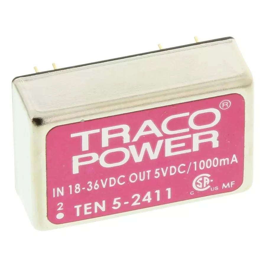 TRACO POWER CONVERTER, DC-DC, 5V, 6W, TEN 5-2411