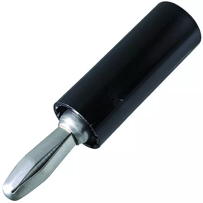 JOHNSON BANANA PLUG, 15A, SOLDERLESS, BLACK, 108-1723-103