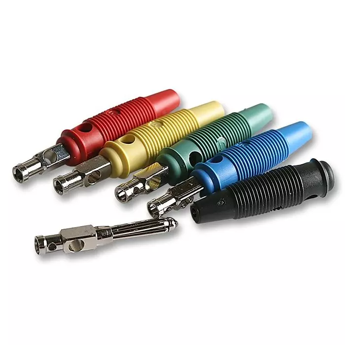 HIRSCHMANN PLUG, 4MM, BUNCH PIN, ASST COLOURS, BSB, BUELA 30 K (Pack of 5)