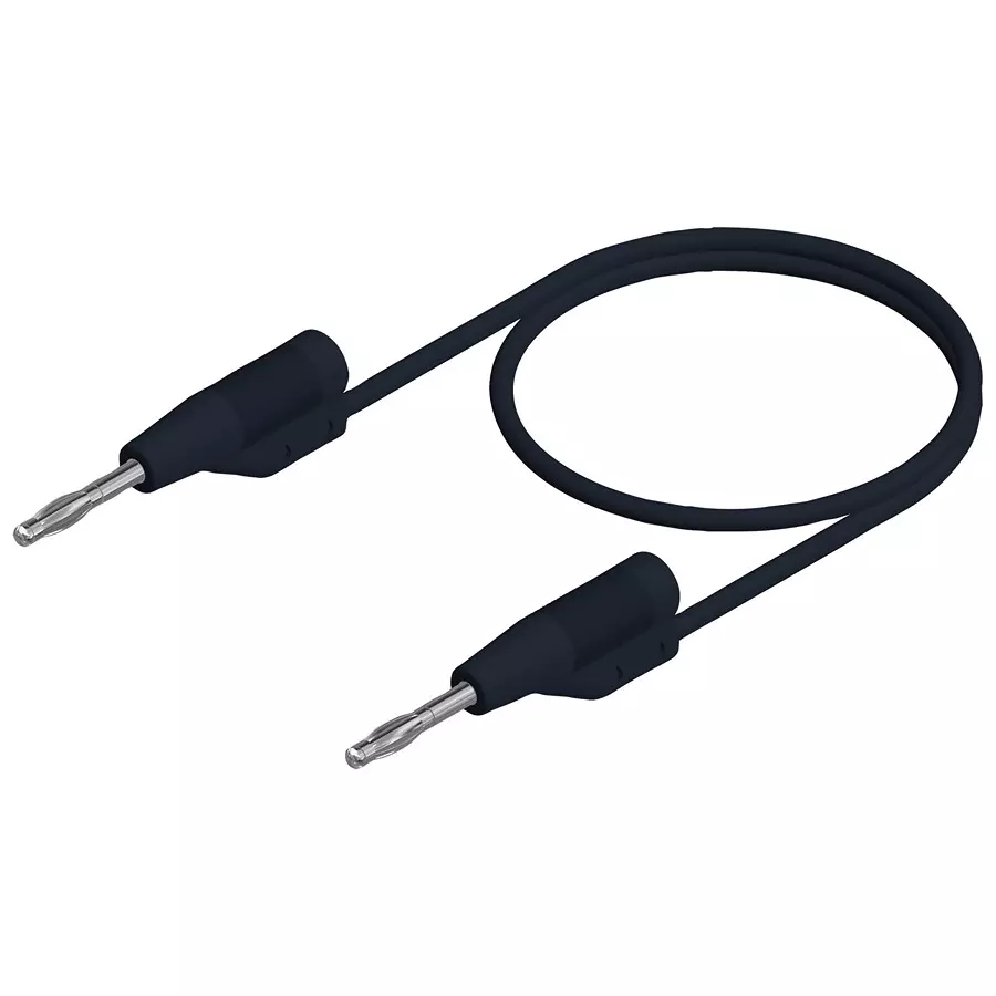 HIRSCHMANN TEST LEAD, 2MM BANANA PLUG, BLACK, 250MM, 938115100