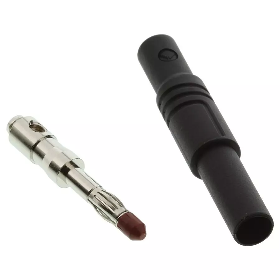 HIRSCHMANN SAFETY PLUG, 24A, 4MM, CABLE, BLACK, 934097100