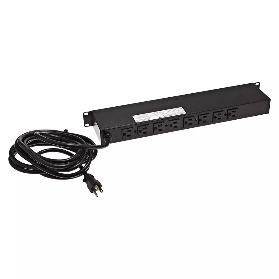 BUD INDUSTRIES POWER OUTLET STRIP, 19" RACK MOUNT, 15A, POS-194-S