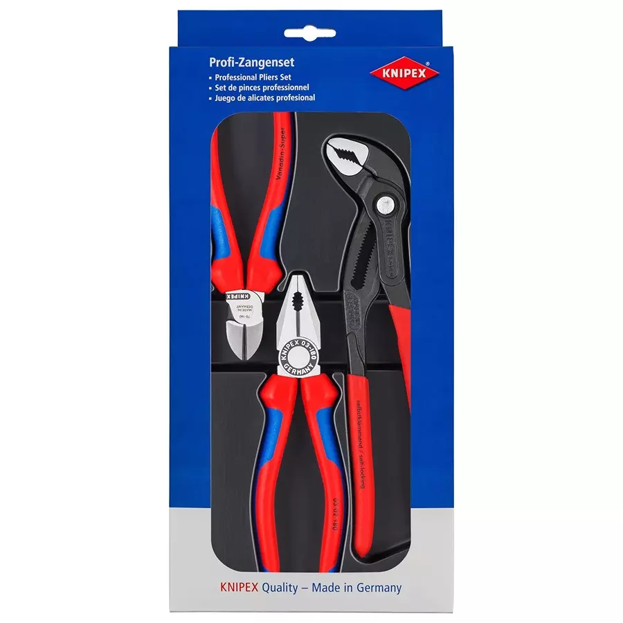 KNIPEX TOOL KIT, PLIERS/CUTTERS, BEST SELL, 3PC, 00 20 09 V01