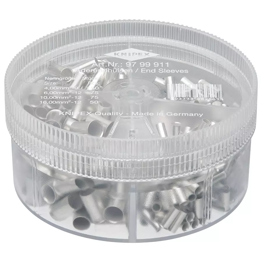 KNIPEX FERRULE TERMINAL KIT W/BOX, 200PC, 97 99 911