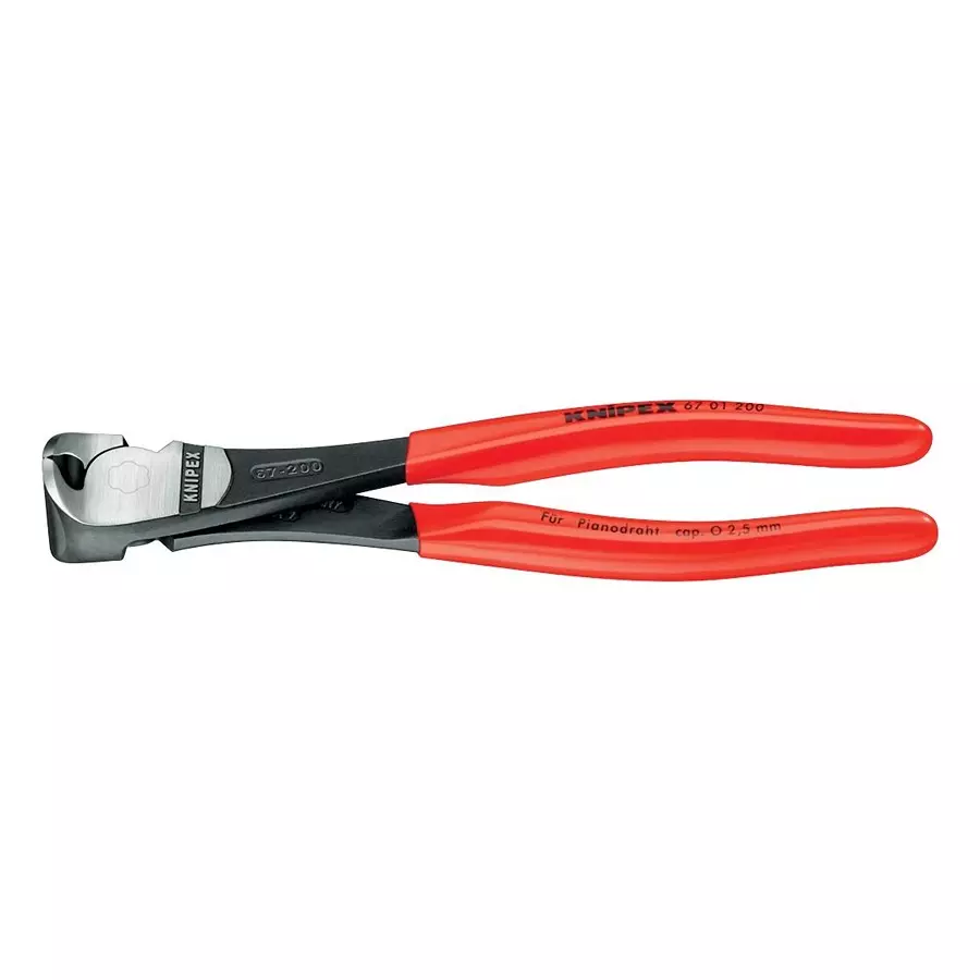 KNIPEX Cutter, End, 200 mm, End, 4.2 mm, 64 °, 67 01 200