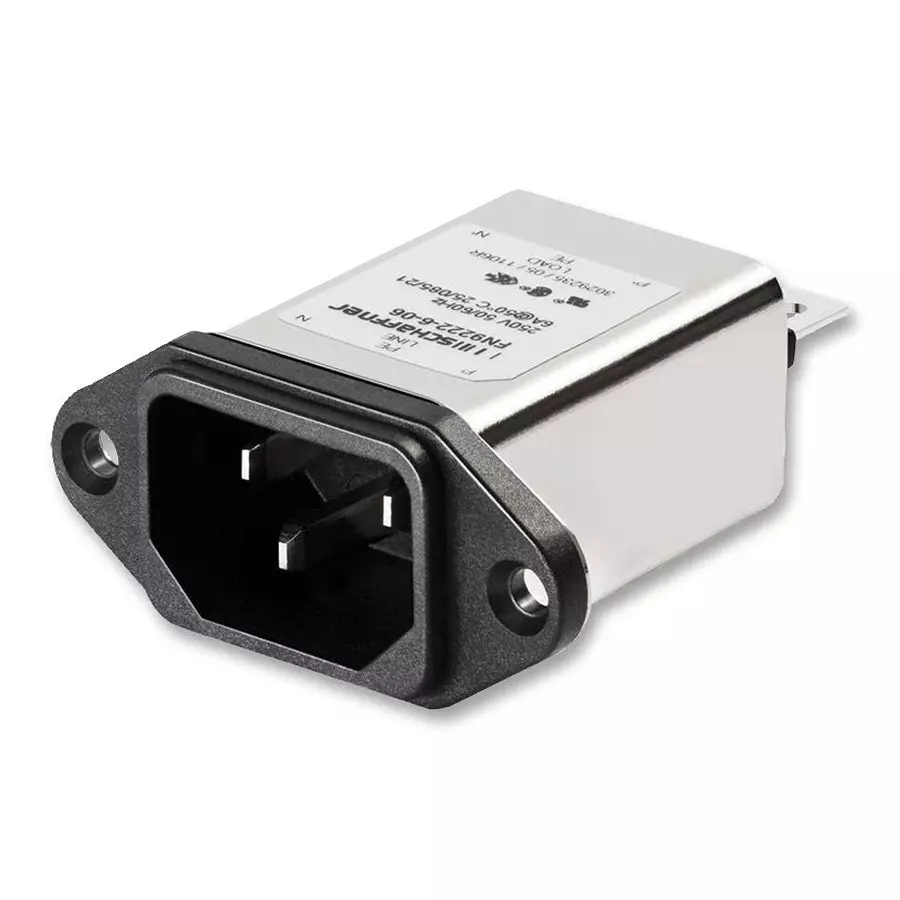 SCHAFFNER - TE CONNECTIVITY INLET FILTER, IEC C14, 250V, 6A, IP40, 803744-SF