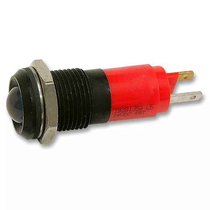 CML INNOVATIVE TECHNOLOGIES LED, M14, 24VDC, BLK CHROME, HE-RED, 192B1350