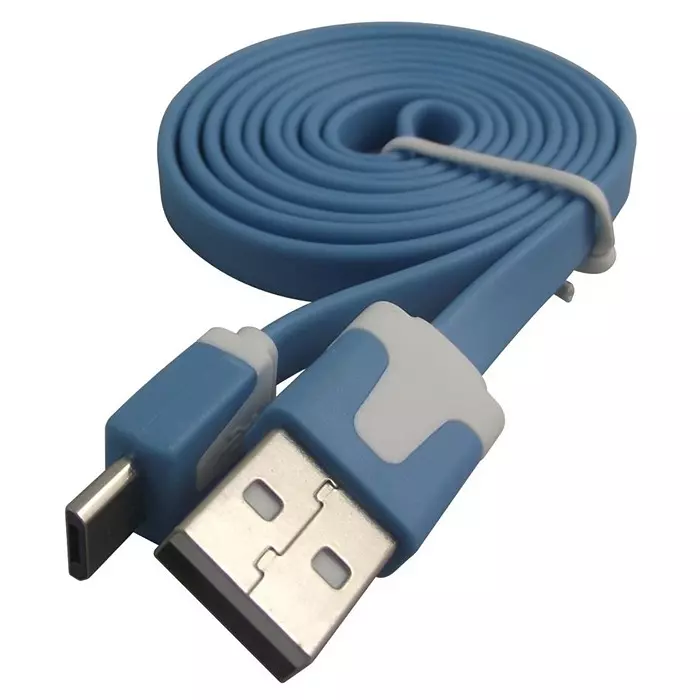 BRIDGETEK Cable, Usb A To Micro B, 1M, Blue/White, VA-FC-1M-BLW