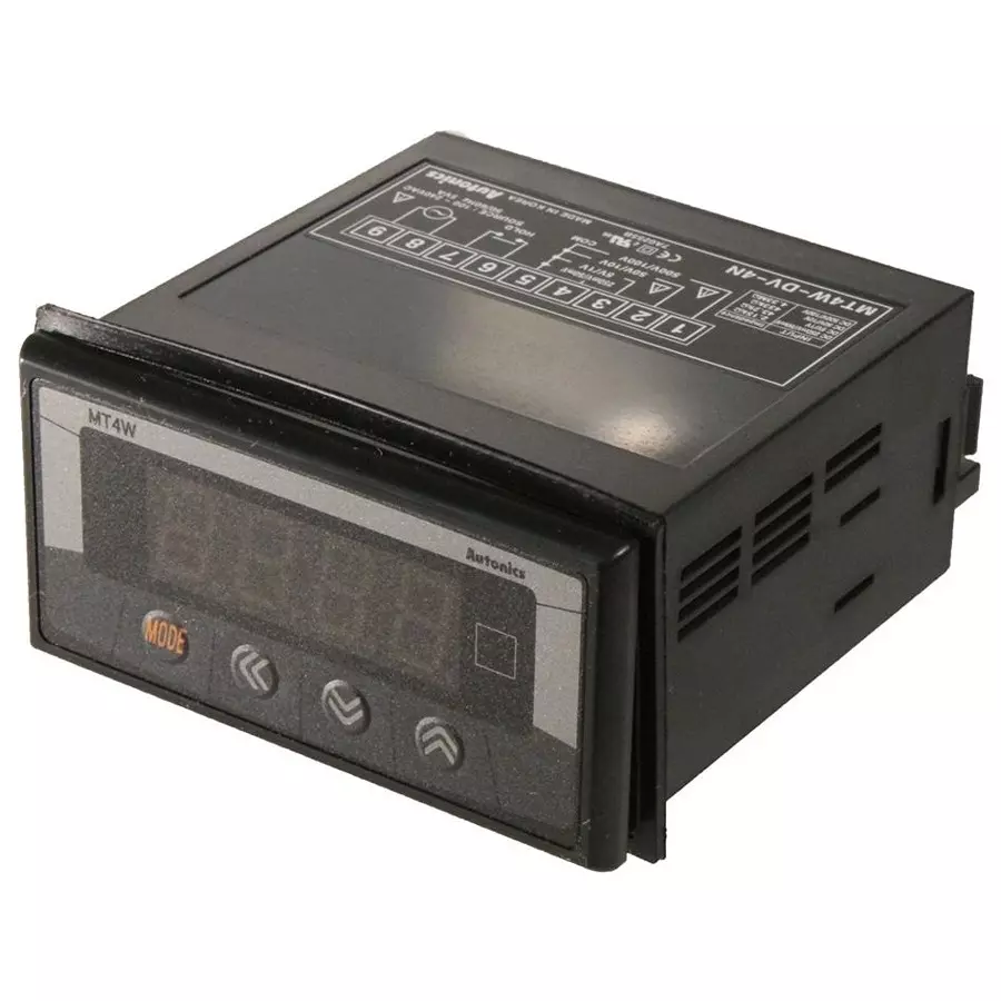 Autonics Digital Panel Meter, 4-Digit, 100Vac To 240Vac, MT4W-DV-4N