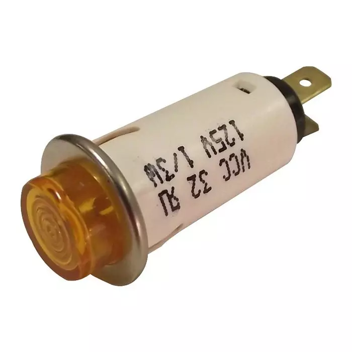 LEECRAFT Lamp, Indicator, Neon, Amber, 125V, 32R-2113T