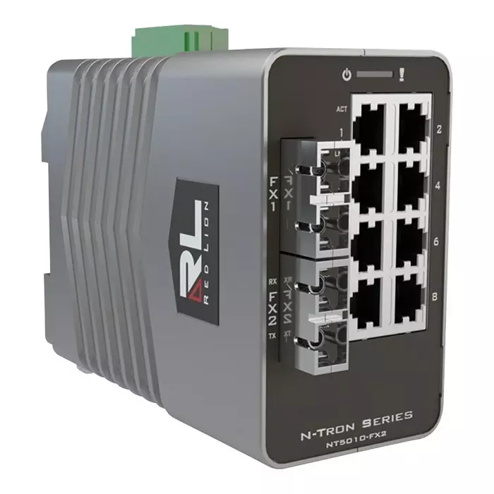 RED LION CONTROLS ETHERNET SWITCH, VDC, 10 PORT, 15KM, NT-5010-FX2-ST15