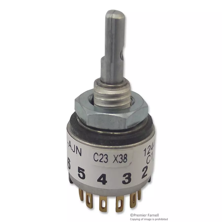GRAYHILL SWITCH, 1POLE, 12 POS, 0.2A, 115V, PANEL, 56SD30-01-1-AJN