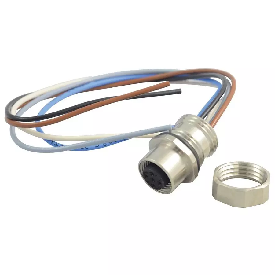 HIRSCHMANN SOCKET, PANEL, M12, 5WAY, ELKE 512 PG9P