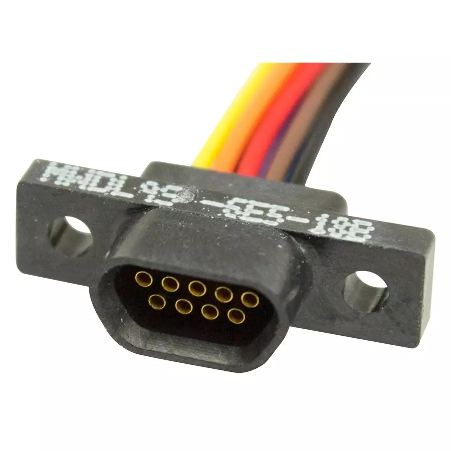GLENAIR CABLE, 9POS, MICRO D RCPT-FREE END, 18", MWDL-9S-6E5-18B