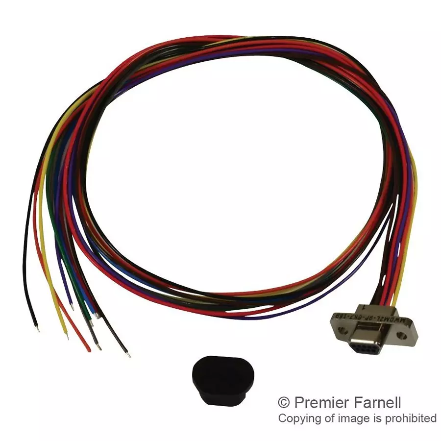 GLENAIR CABLE, 9POS, MICRO D PLUG-FREE END, 18", MWDM2L-9P-6E5-18B