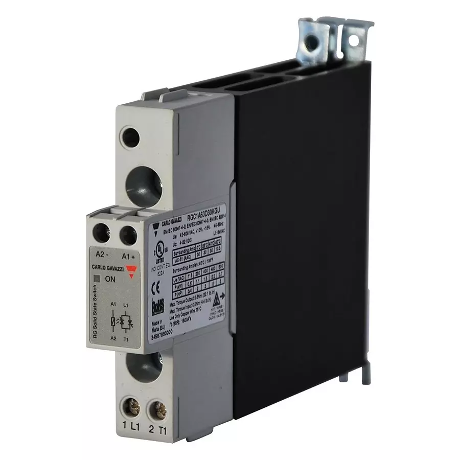 CARLO GAVAZZI SSR, 23A, 600VAC, DC CONTROL& BASE, RGC1A60D20KGU