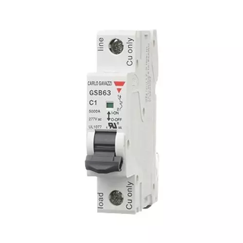CARLO GAVAZZI THERMAL MAG CKT BREAKER, 1P, 1A, 277VAC, GSB631PC1