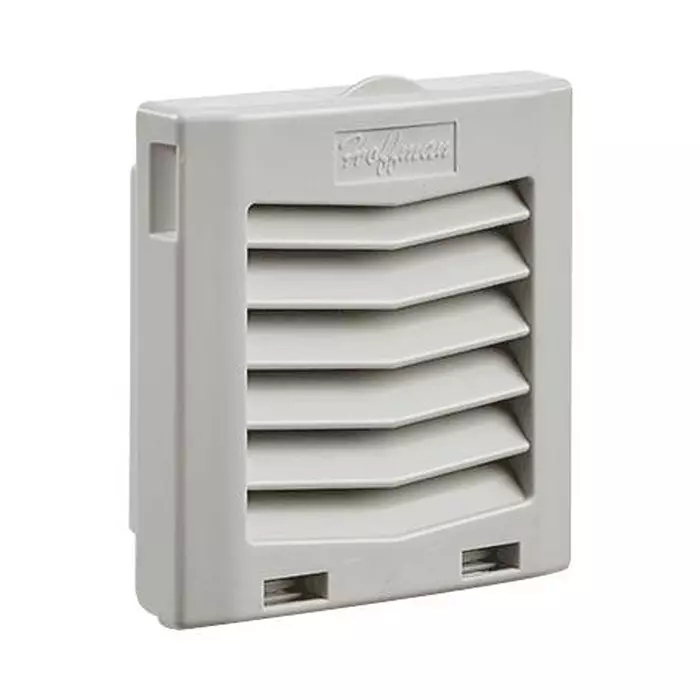 NVENT HOFFMAN EXHAUST GRILLE, FILTER FAN, PLASTIC, GRY, HG0400404