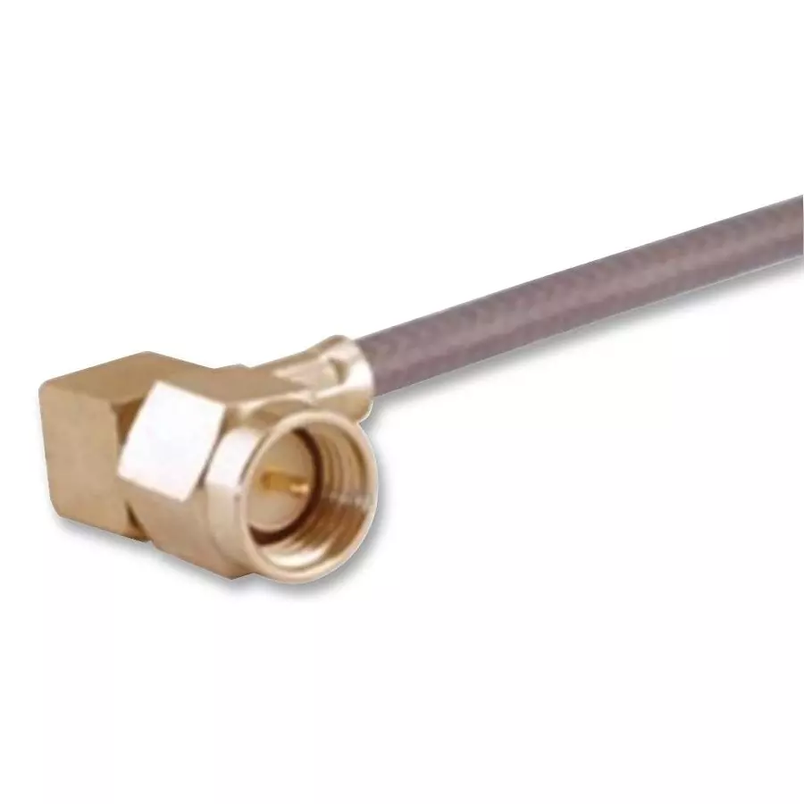 HUBER+SUHNER RF COAXIAL, SMA, RIGHT ANGLE PLUG, 50OHM, 16 SMA-50-3-3/111NE