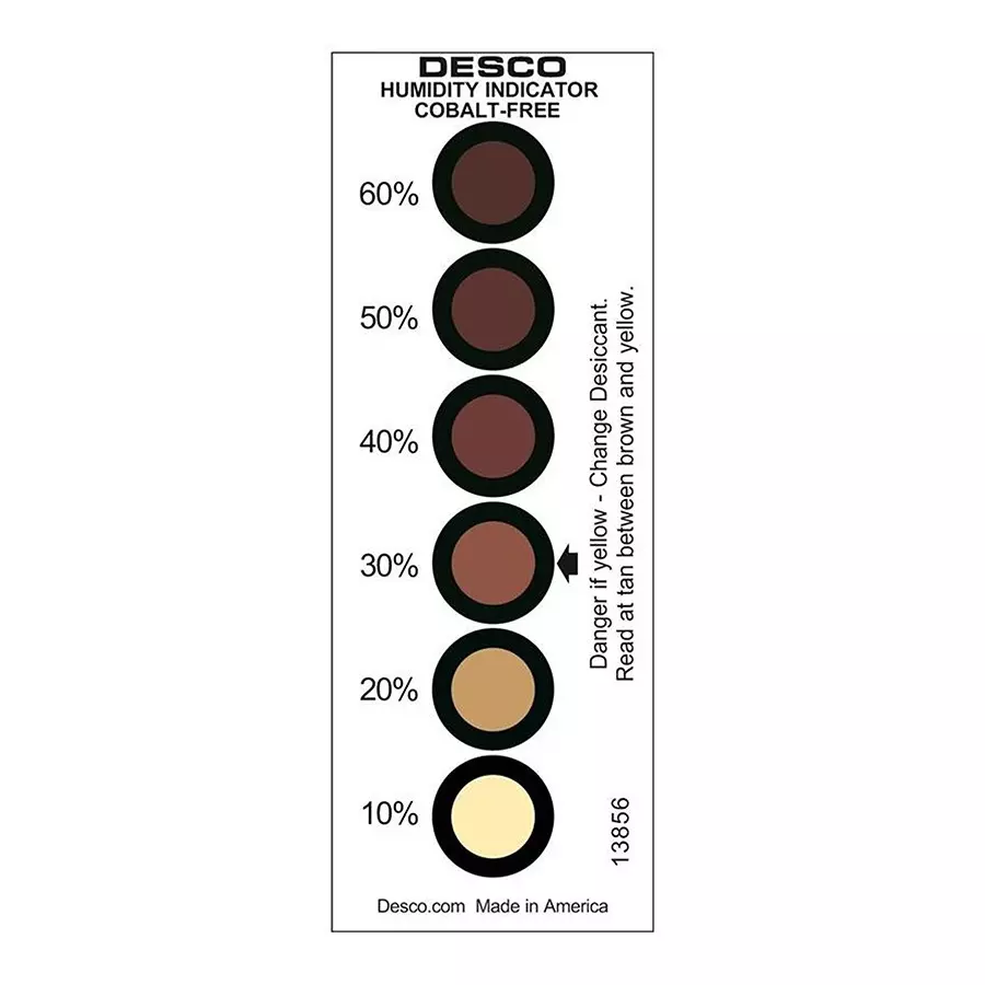 DESCO HUMIDITY INDICATOR CARD, 6 SPOT, 200/CAN, 13856 (Pack of 200)