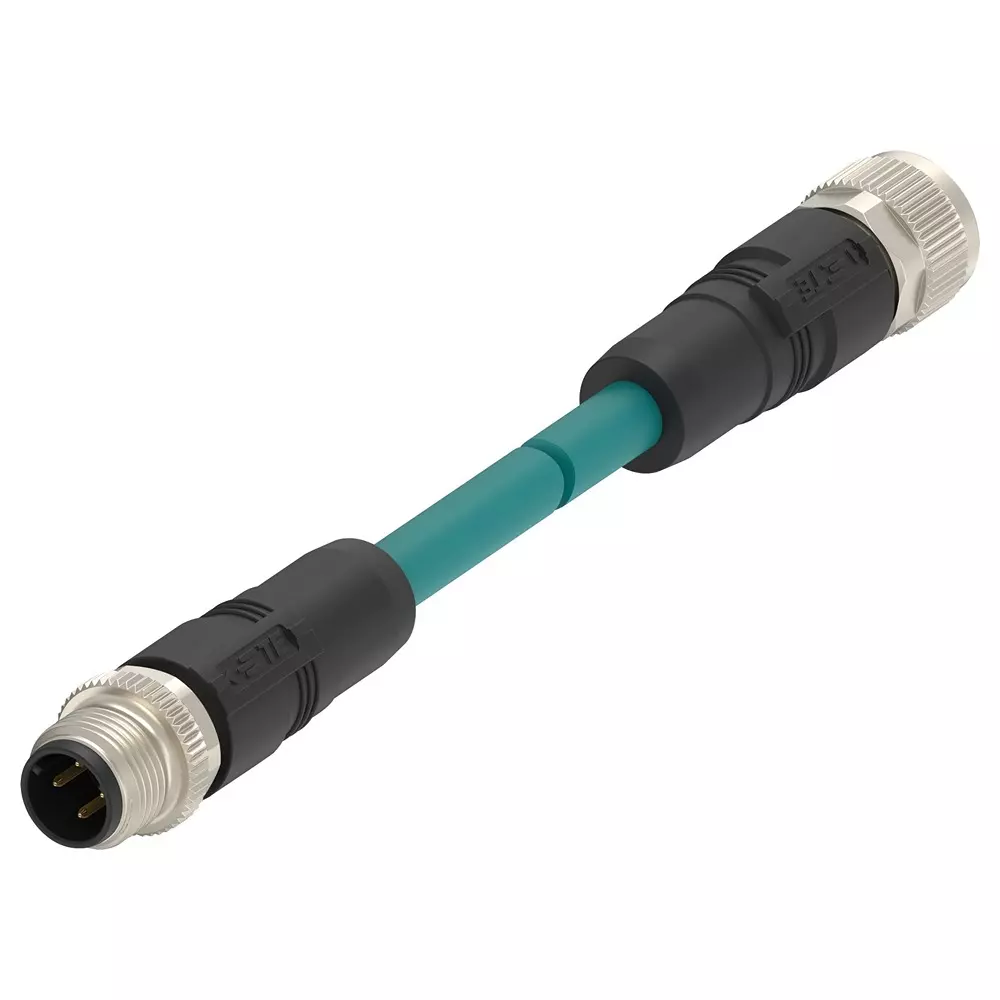 TE CONNECTIVITY Sensor Cord, 4P M12 Plug-Rcpt, 1.5M, Tad1453A201-003.