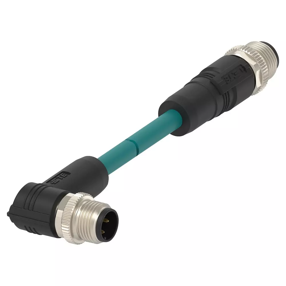 TE CONNECTIVITY Sensor Cord, 4P M12 Plug-R/A Plug, 20M, Tad2483A201-200.