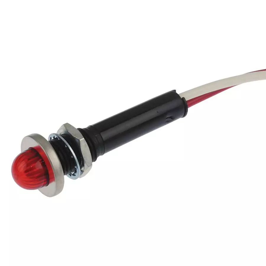VCC Panel Mount Indicator, Led, 9.65mm, Red, 24V, 6091M1-24V