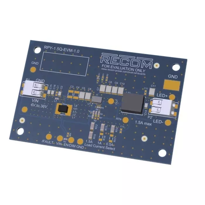 RECOM POWER DC-DC Converter for Step Down LED Driver Module, RPY-1.5Q-EVM-1