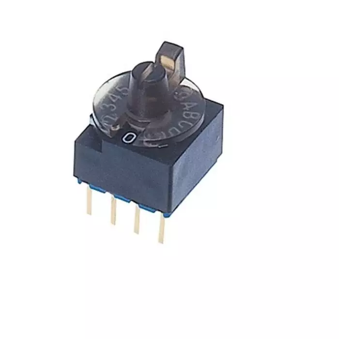 NIDEC COPAL ELECTRONICS GMBH S-1000A Series Hexadecimal Rotary Switch 16 Position 100 mA Pin Terminal, S-1210A (Pack of 10 Pcs)