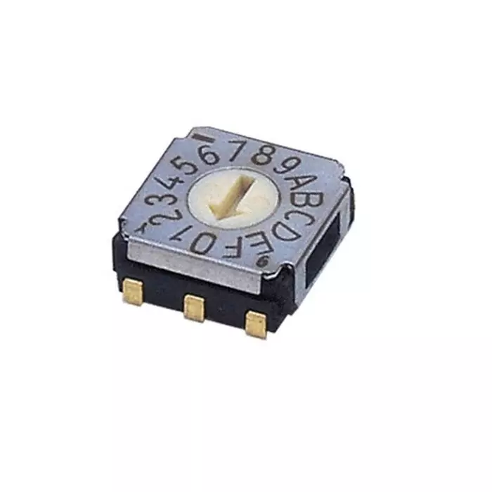 NIDEC COPAL ELECTRONICS GMBH SA-7000 Series Hexadecimal Rotary Switch 16 Position 100 mA J-Hook Terminal, SA-7070TA