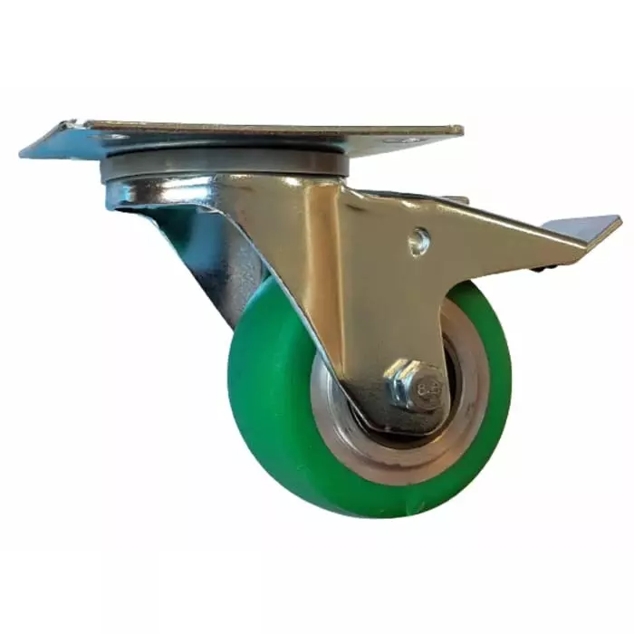 Guitel Hervieu Braked Swivel Castor Wheel 180 Kg Capacity 80 mm Wheel, EP4BD080-215B