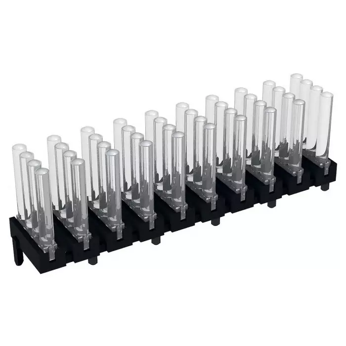 MENTOR PCB Mounted 40-Way LED Light Pipe Quad-Level-Row Clear Dome Lens, 1296.8304