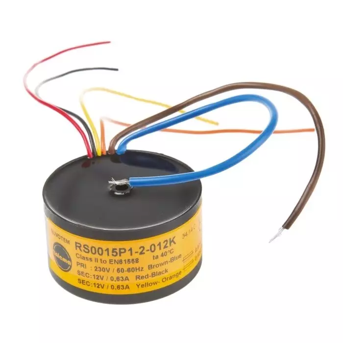 Nuvotem Talema Toroidal Transformer 230V AC 2 x 12V AC 15VA 2 Output, 0015P1-2-012K