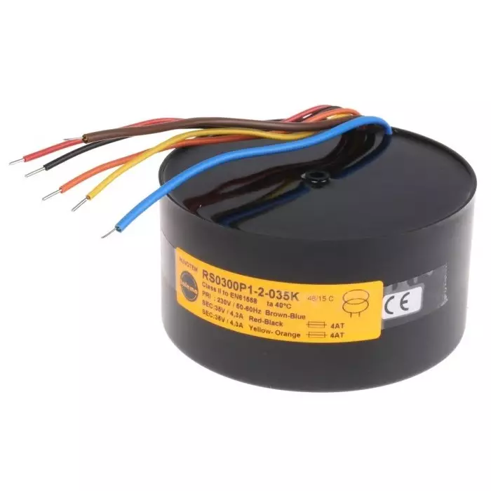 Nuvotem Talema Toroidal Transformer 230V AC 2 x 35V AC 300VA 2 Output, 0300P1-2-035K