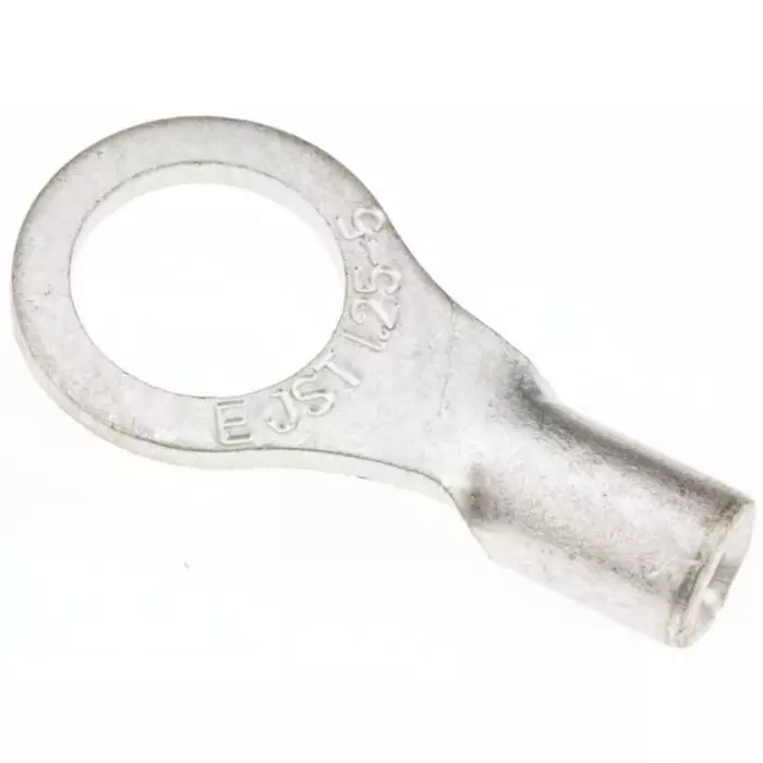 JST (JAPAN SOLDERLESS TERMINALS) R Uninsulated Ring Terminal 5mm Stud Size 0.25mm² to 1.65mm² Wire Size, 1.25-5 (Pack of 100 Pcs)