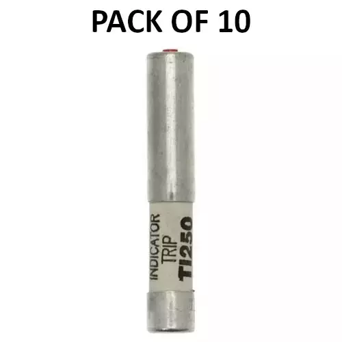 Eaton Trip Indicator with 250 V Rating & Size 6.4 x 38 mm for LE T, LMT & LMMT Fuse Link, TI250-BT (Pack of 10)