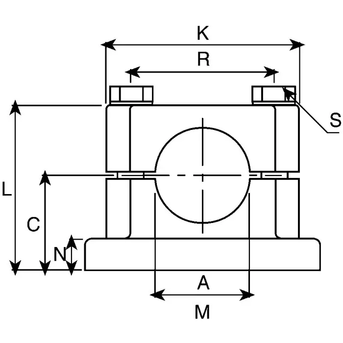 Rose+Krieger M8 Thread Flange Clamp 40mm, 12400003020